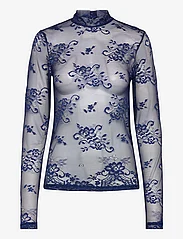 Lindex - Top Vilhelmina Lace - bluzki z długimi rękawami - dark blue - 1