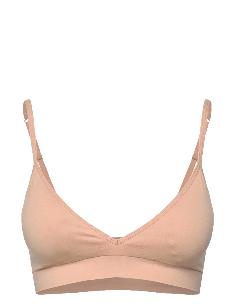 Lindex - Bra Seamless top deep V - bügellose bhs - beige - 0