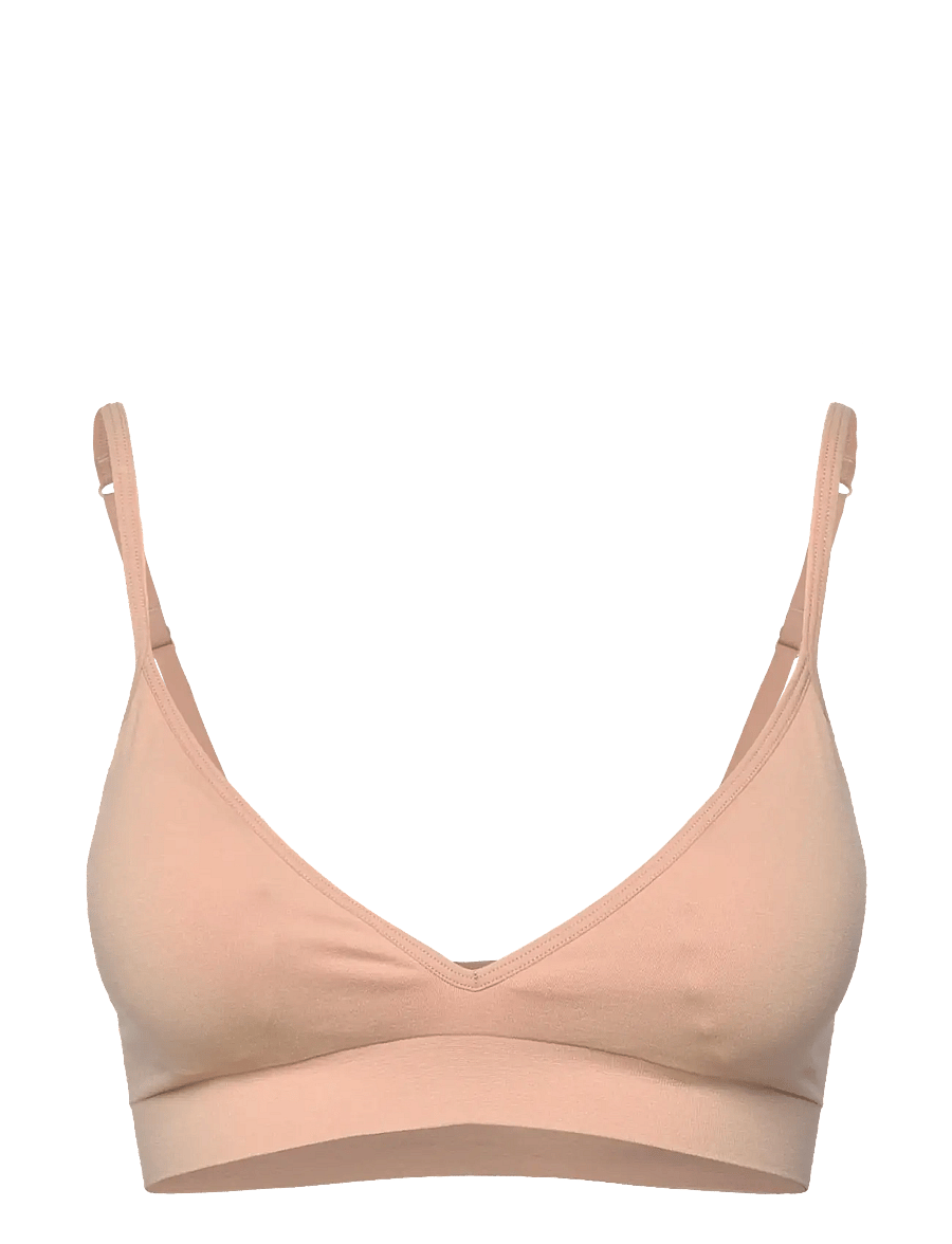 Lindex - Bra Seamless top deep V - tugikaarteta rinnahoidjad - beige - 0