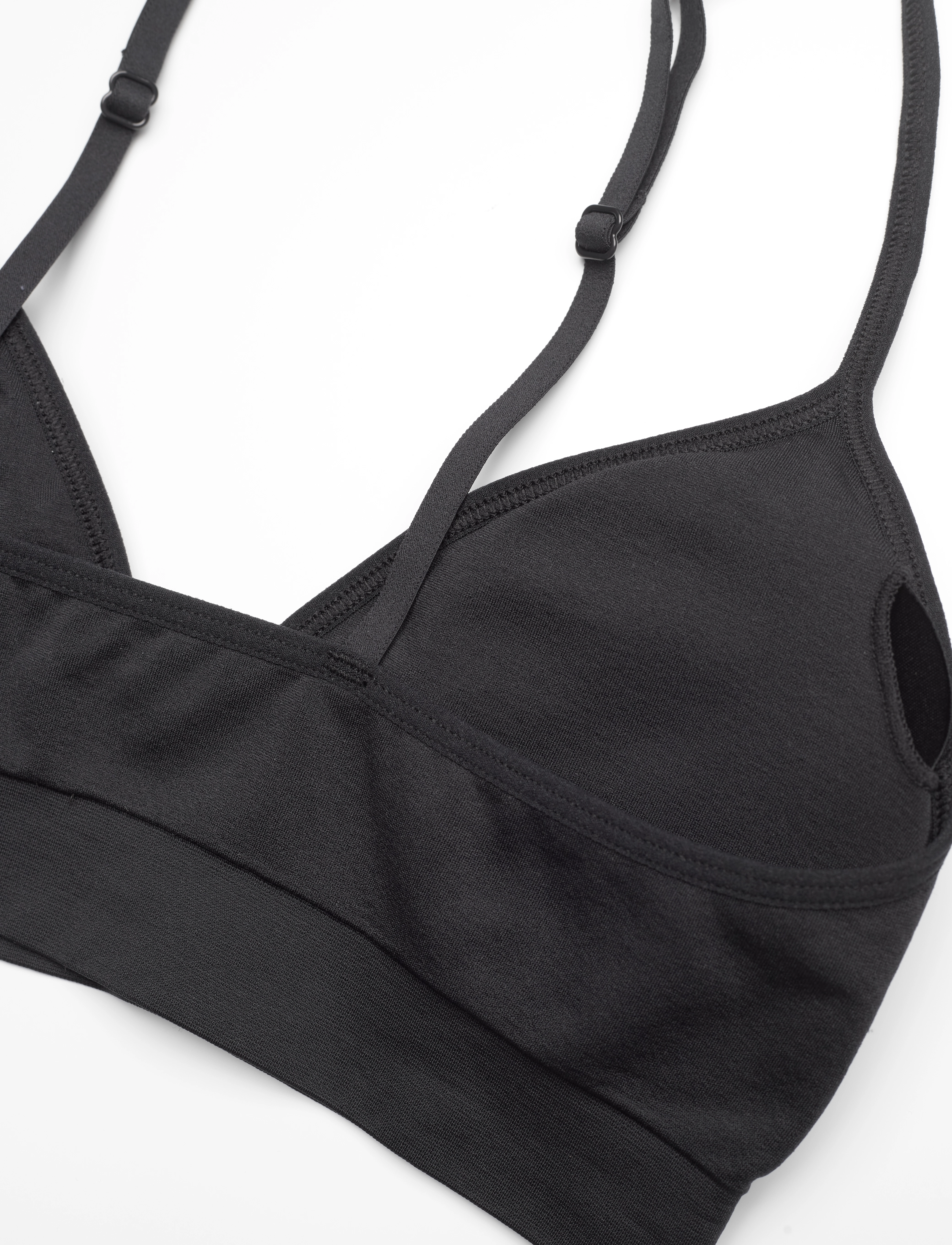 Lindex - Bra Seamless top deep V - non wired bras - black - 2