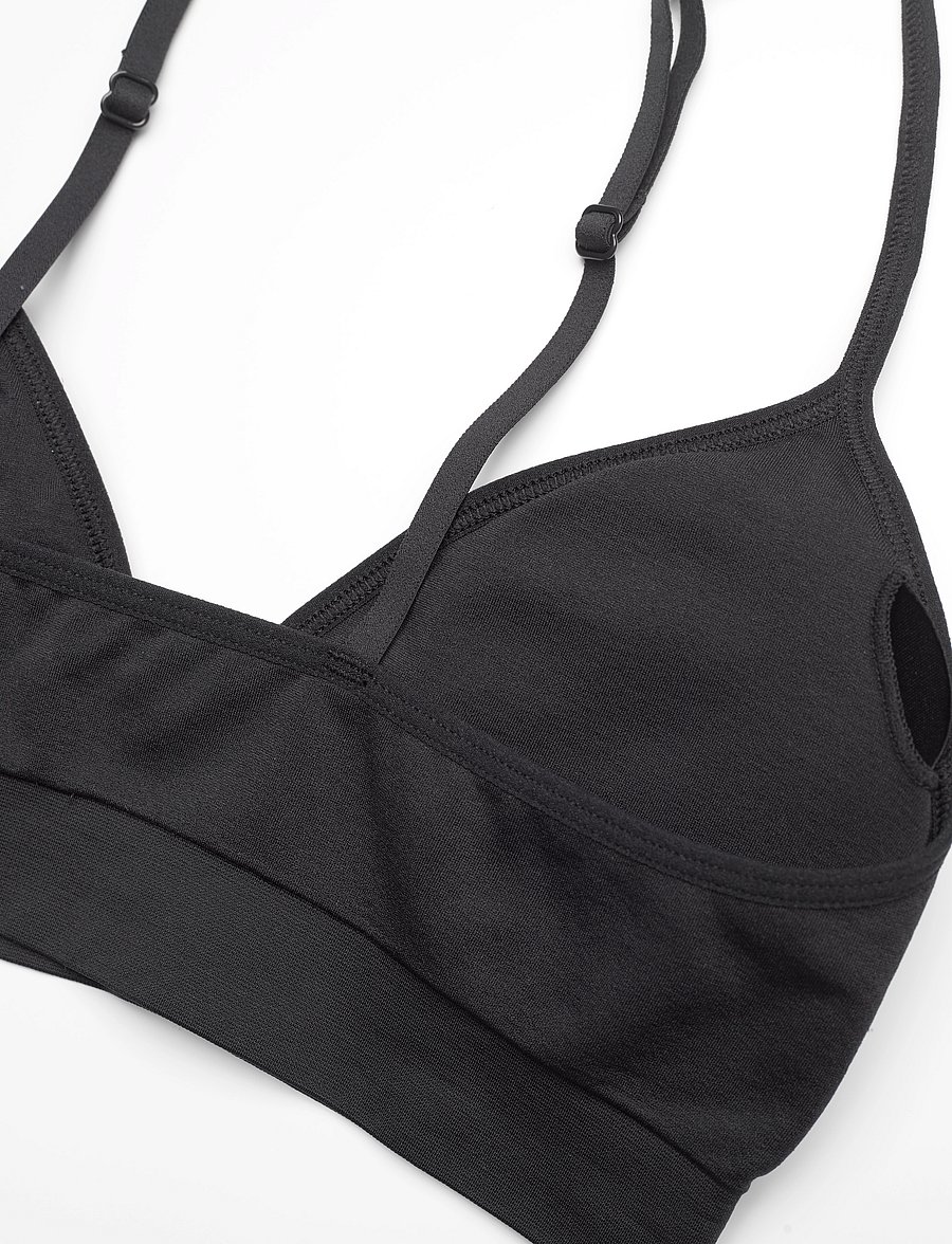 Lindex - Bra Seamless top deep V - bh's zonder beugels - black - 2
