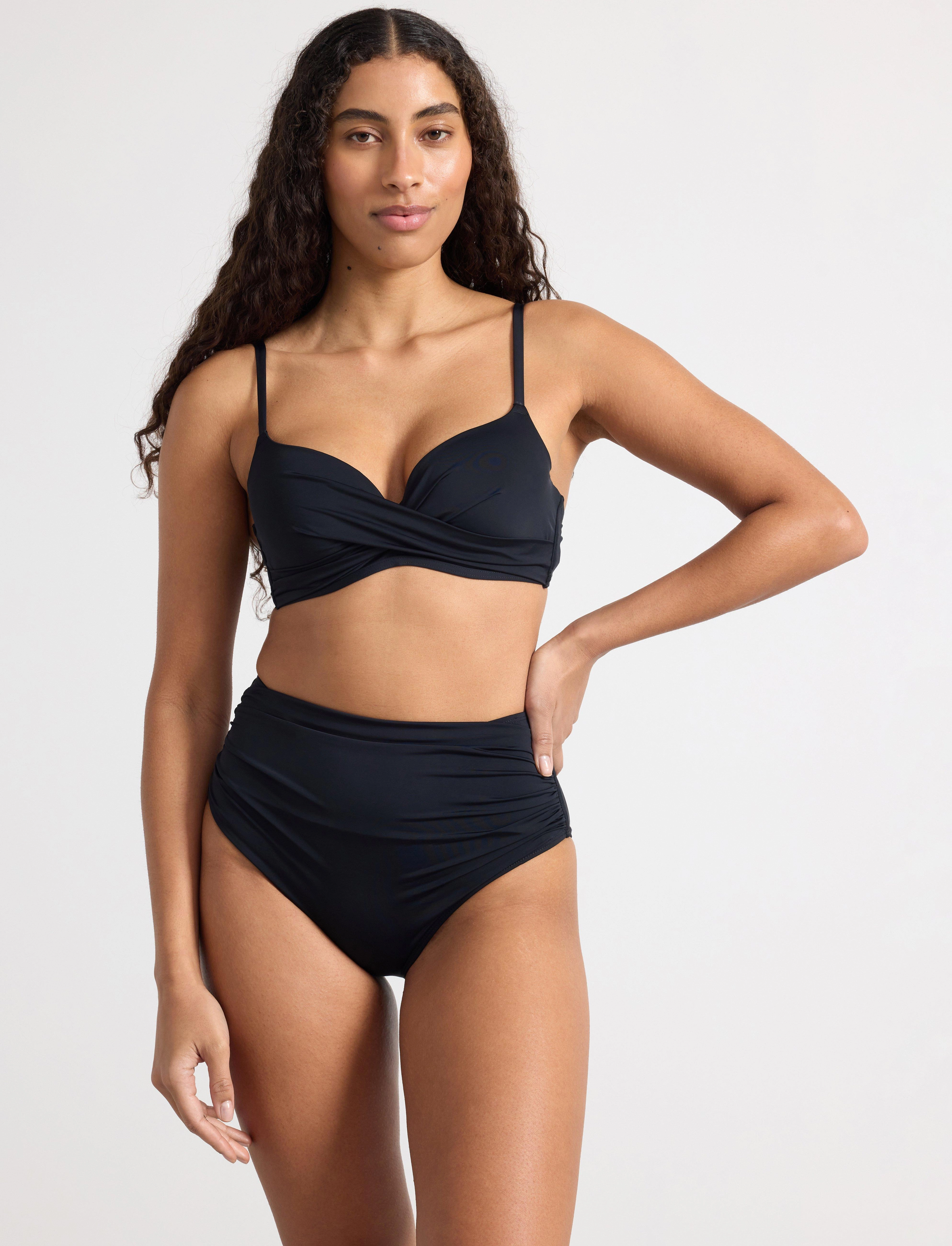 Lindex Shaping Bikini Bottom With High Waist, M, Unterteile, Schwarz - Waist Bikinis, Frauen