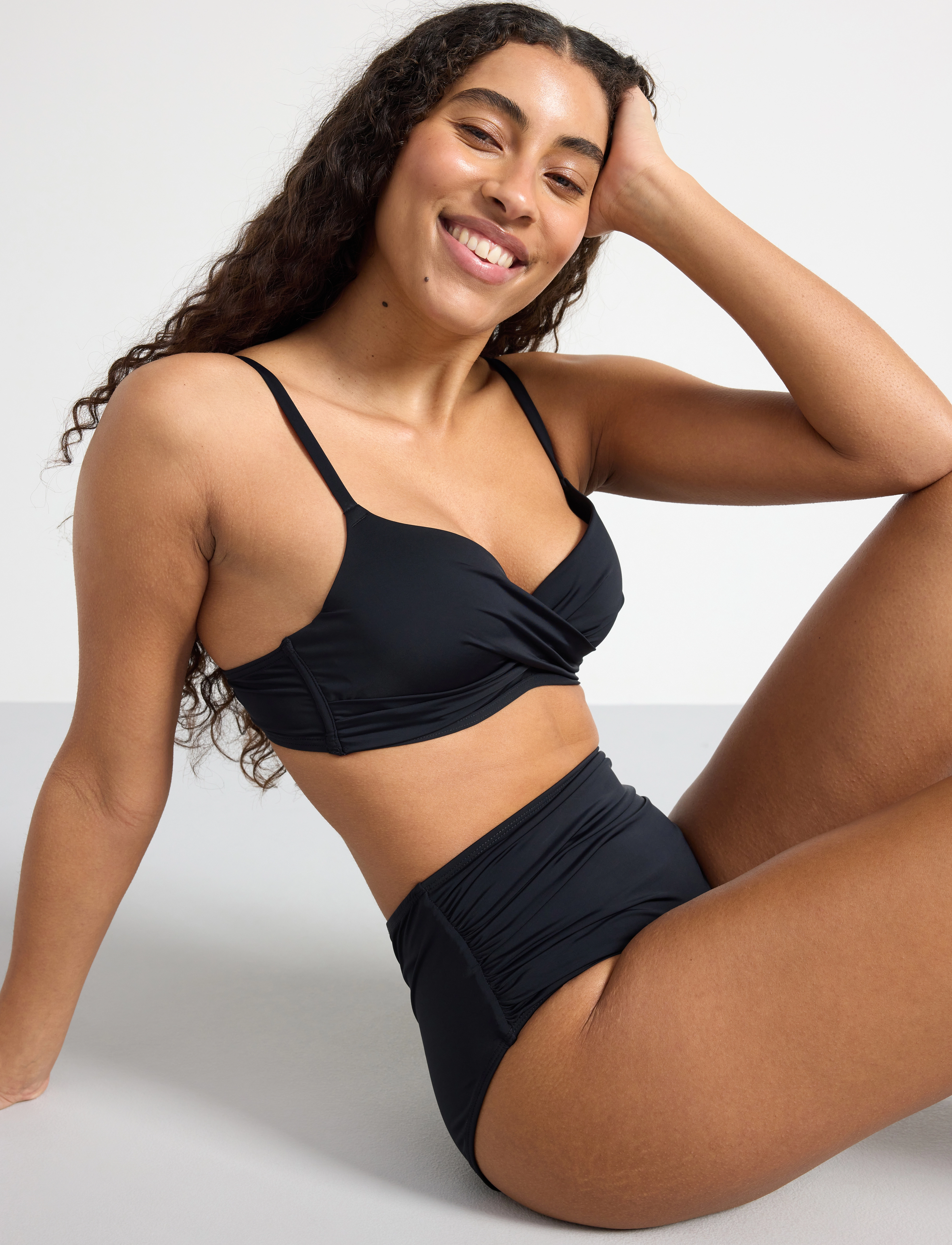 Lindex - Swim Brief Sara Bikini Shaping - bikini z wysokim stanem - black - 5