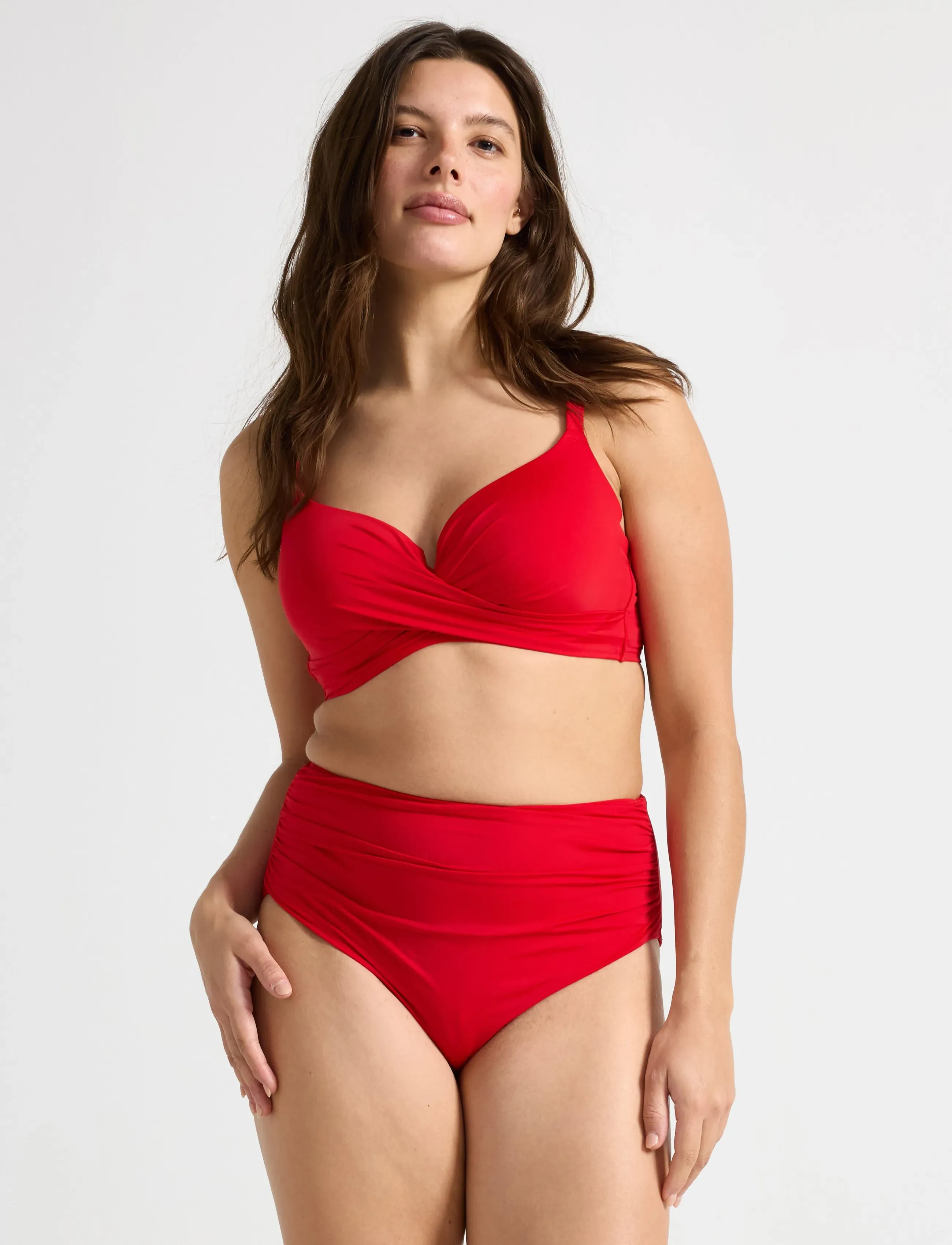 Lindex Shaping Bikini Bottom With High Waist, S, Unterteile, Rot - Waist Bikinis, Frauen