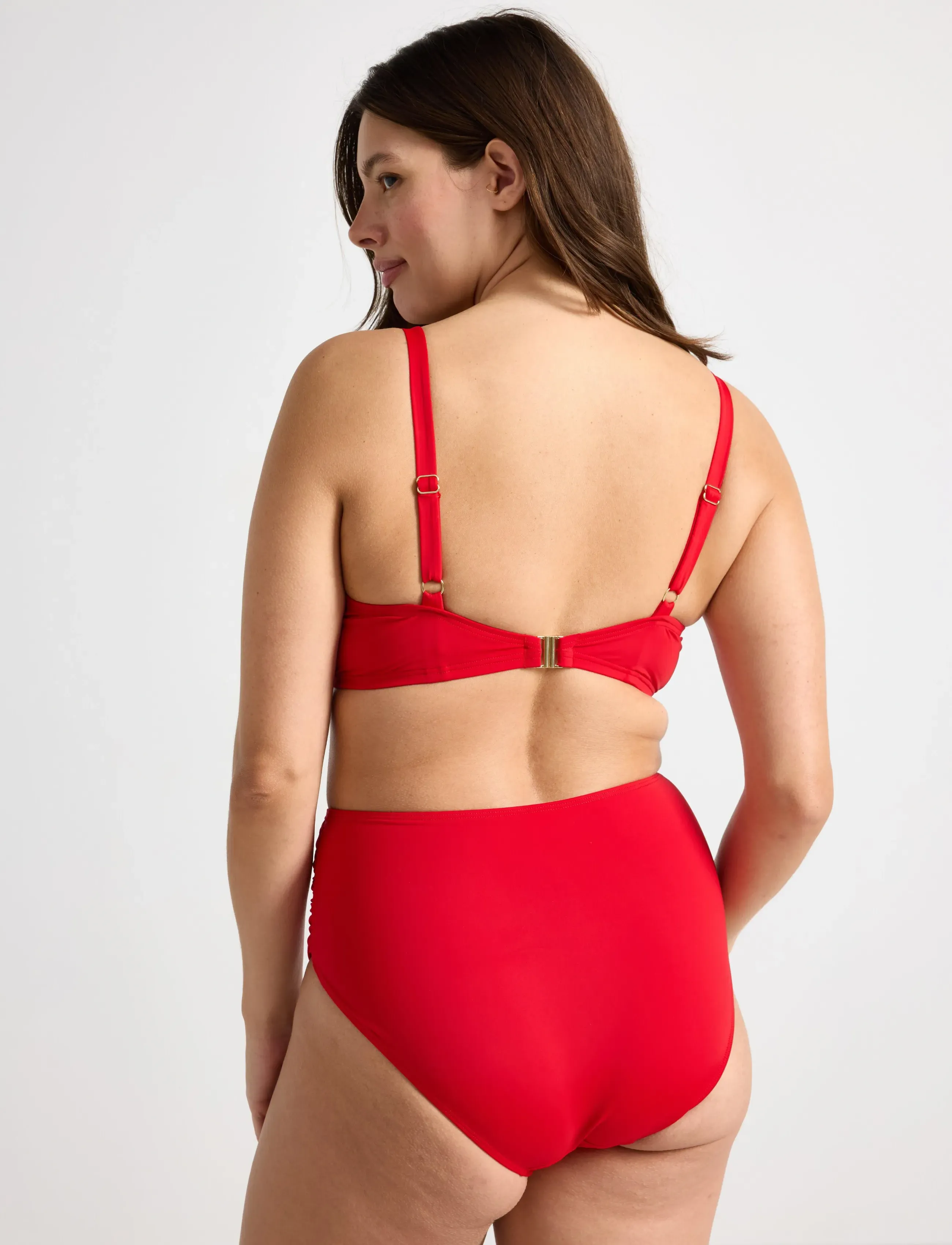 Lindex - Swim Brief Sara Bikini Shaping - high waist bikini bottoms - red - 3