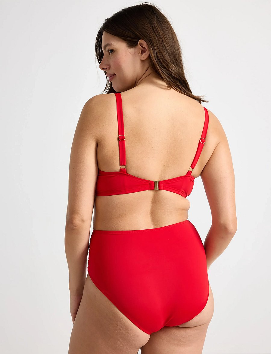 Lindex - Swim Brief Sara Bikini Shaping - bikinitrosor med hög midja - red - 3