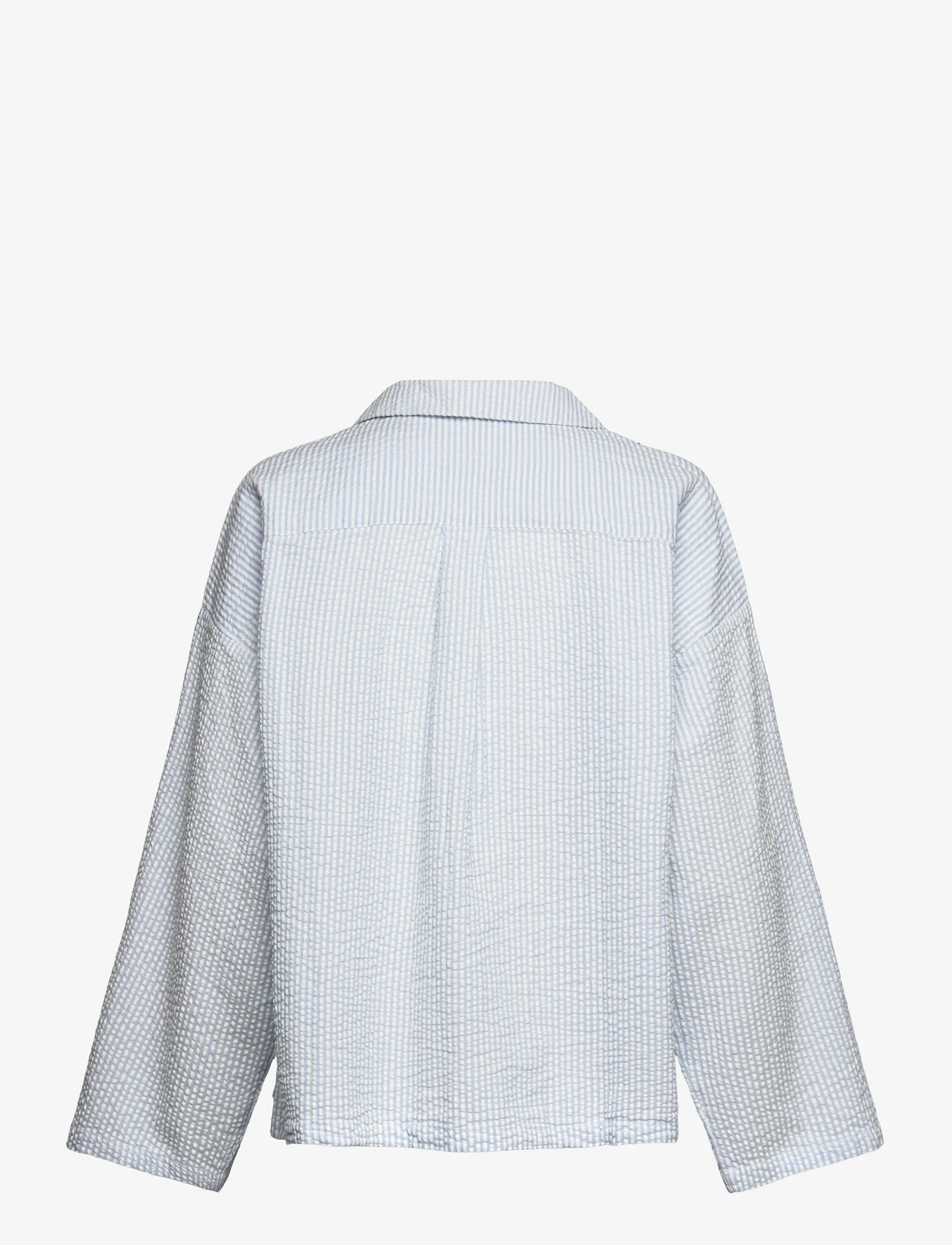 Lindex - Pyjama shirt seersucker - najniższe ceny - blue - 1