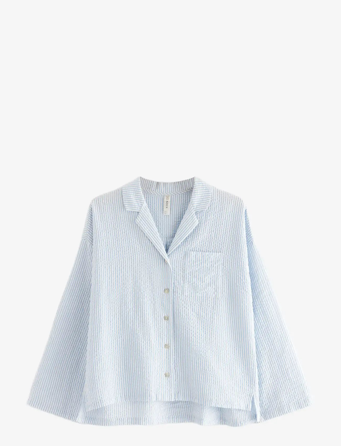 Lindex - Pyjama shirt seersucker - julepyjamas - blue - 1