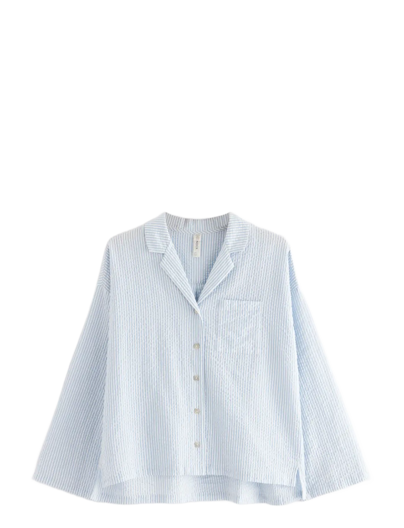 Lindex Pyjama shirt in seersucker - Unterwäsche - BLUE / blue