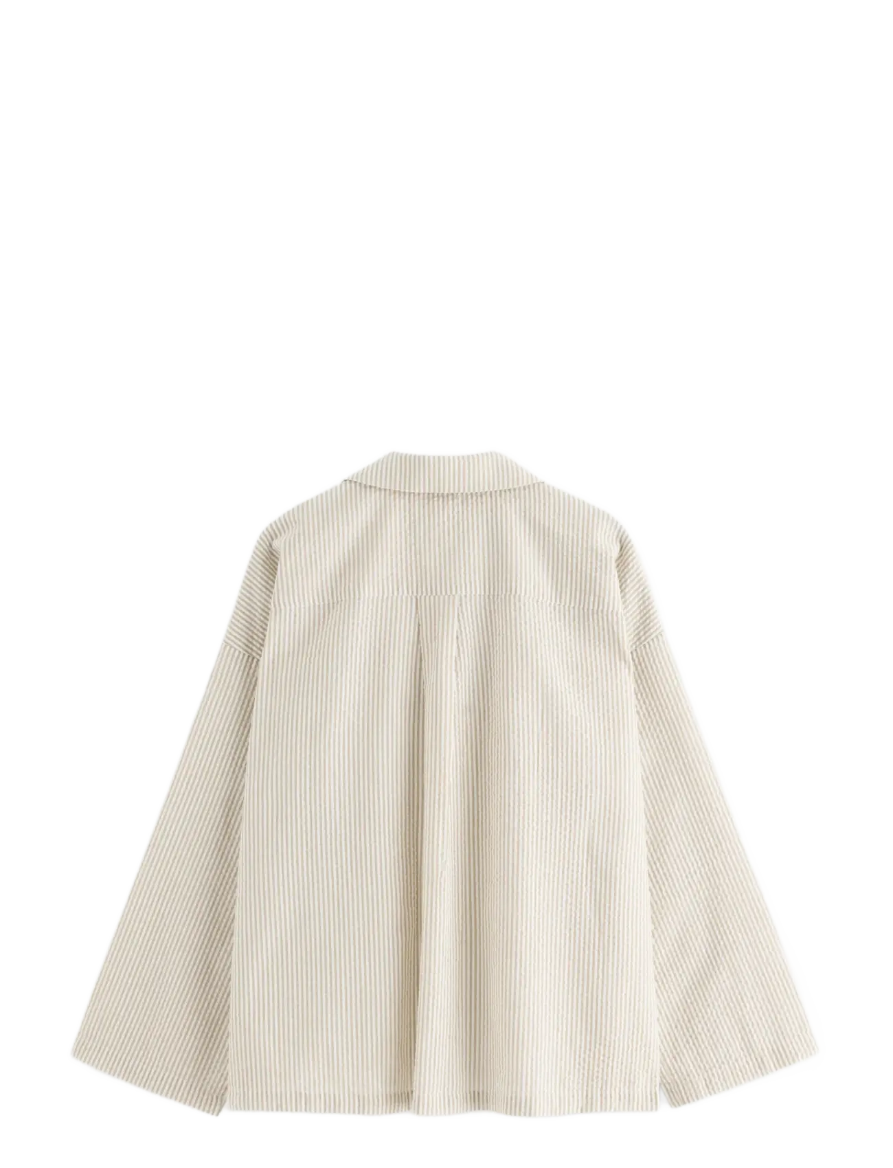 Lindex - Pyjama shirt in seersucker - tops - light dusty khaki - 2