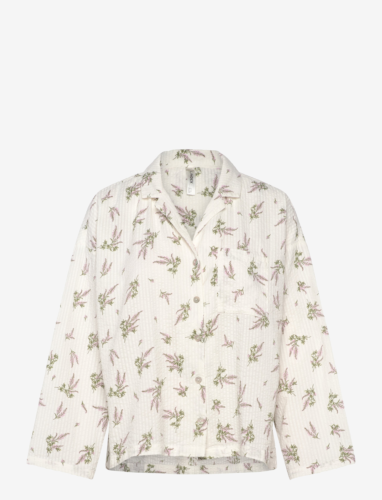 Lindex - Pyjama shirt seersucker - jõulupidžaamad - light pink - 0