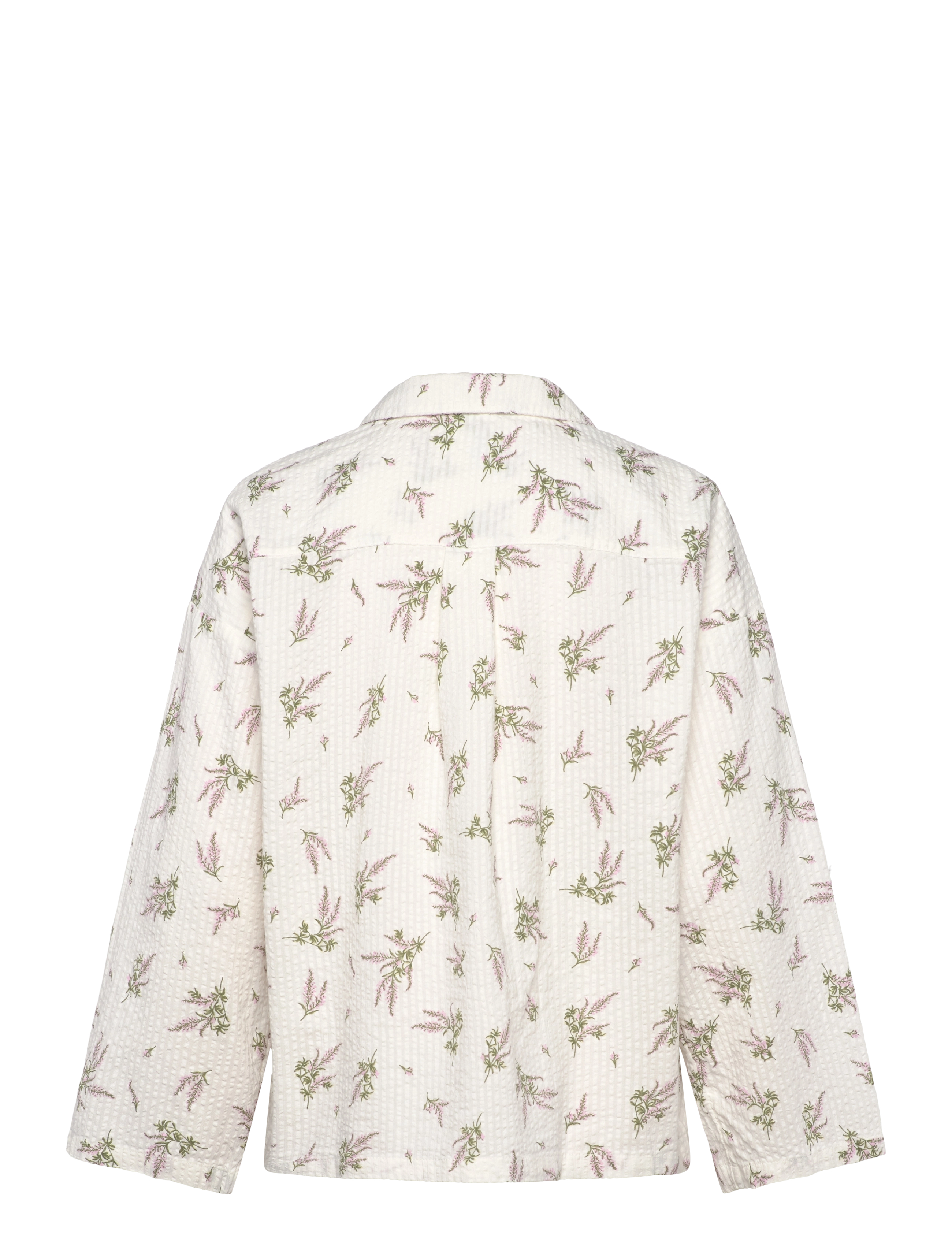 Lindex - Pyjama shirt in seersucker - tops - light pink - 1