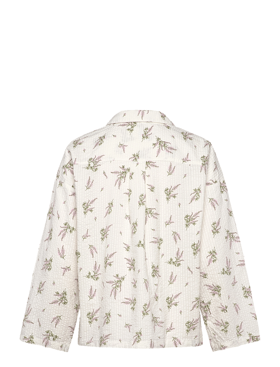 Lindex - Pyjama shirt in seersucker - topid - light pink - 1