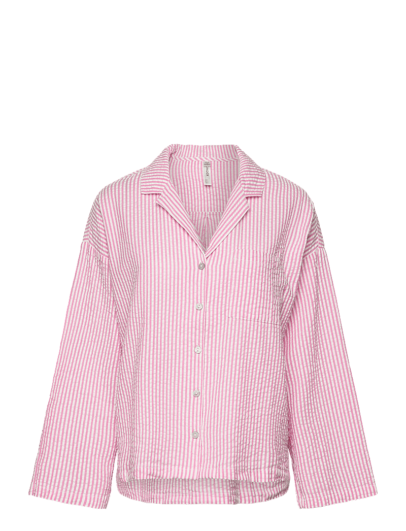 Lindex - Pyjama shirt seersucker - Överdelar - pink - 1