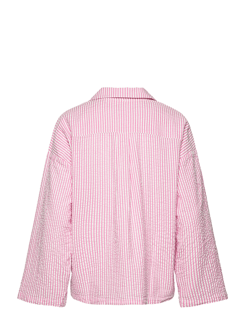Lindex - Pyjama shirt seersucker - Överdelar - pink - 2