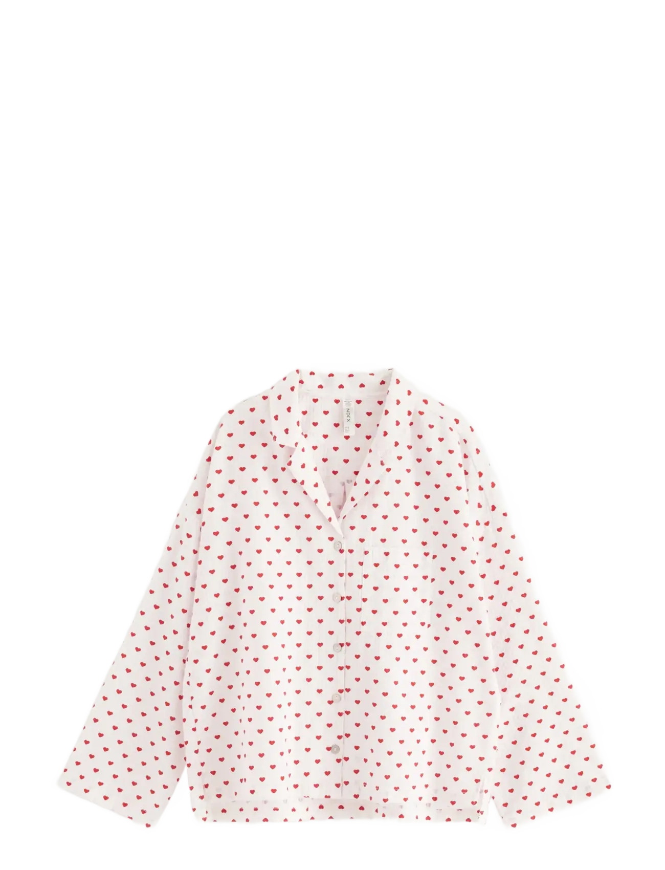 LINDEX Pyjama Shirt In Seersucker Rot - M - Damen