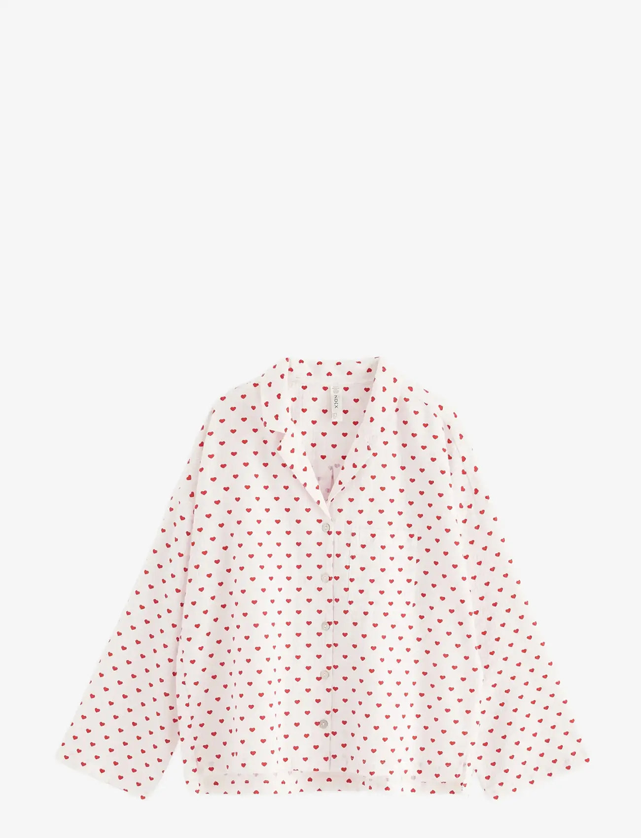 Lindex - Pyjama shirt in seersucker - tops - red - 1