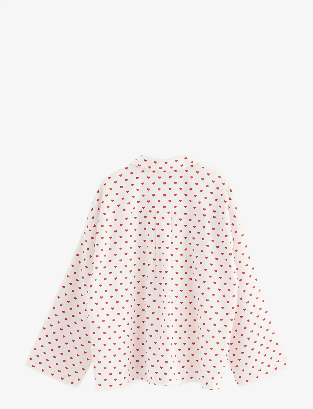 Lindex - Pyjama shirt in seersucker - tops - red - 2