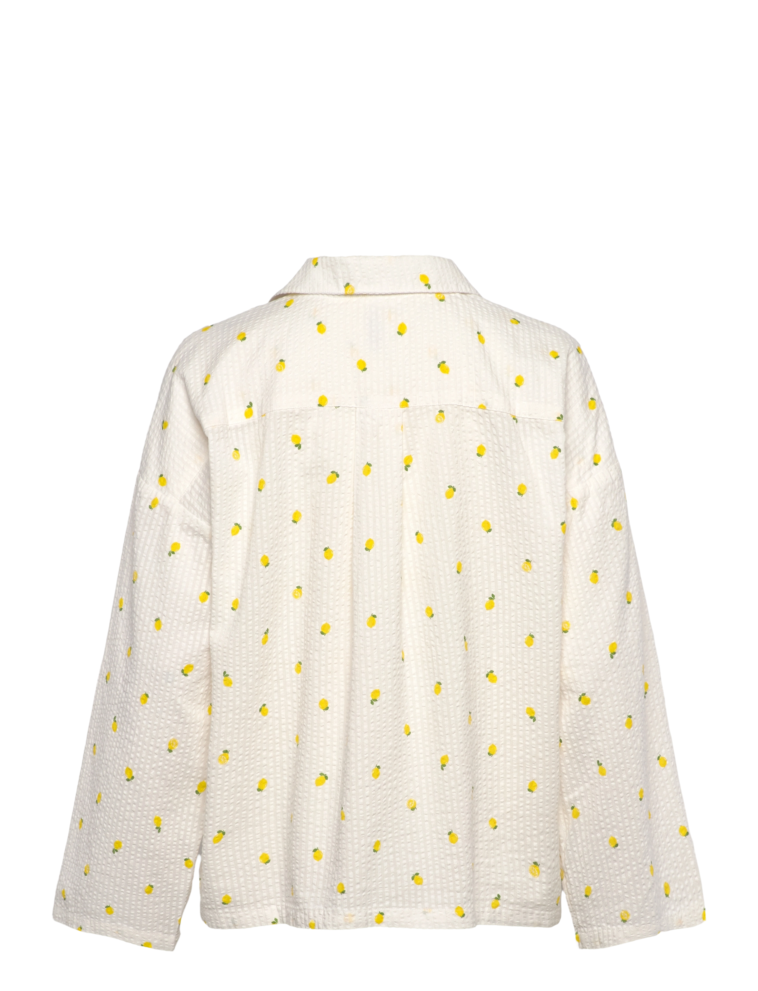 Lindex - Pyjama shirt in seersucker - tops - yellow - 2
