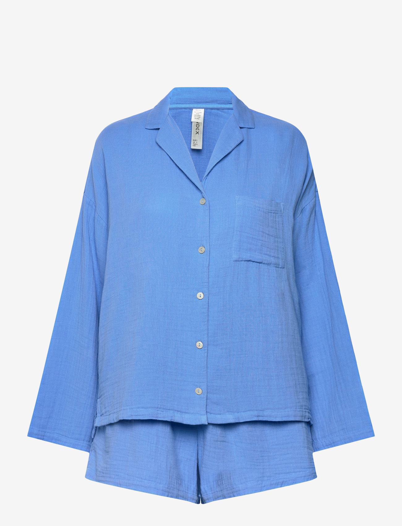 Lindex - Pyjama set cotton gauze - pyjamas - light dusty blue - 1