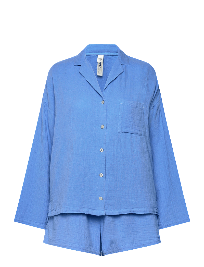 Lindex - Pyjama set cotton gauze - pyjamas - light dusty blue - 1