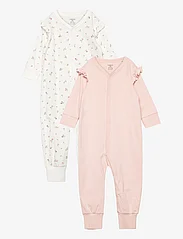 Lindex - Pyjamas Frill 2 pack - sleeping overalls - light dusty pink - 0