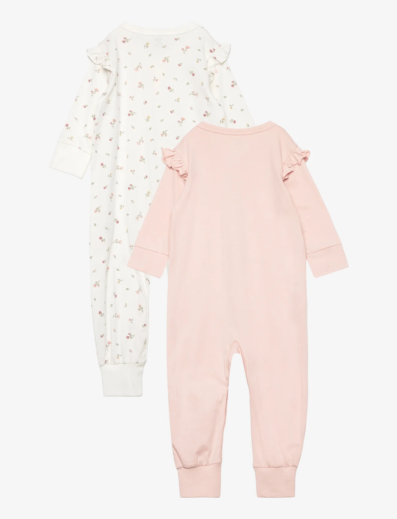 Lindex - Pyjamas Frill 2 pack - sleeping overalls - light dusty pink - 1