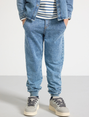 Lindex - Trousers jogging denimlook - sweatpants - dusty blue - 0