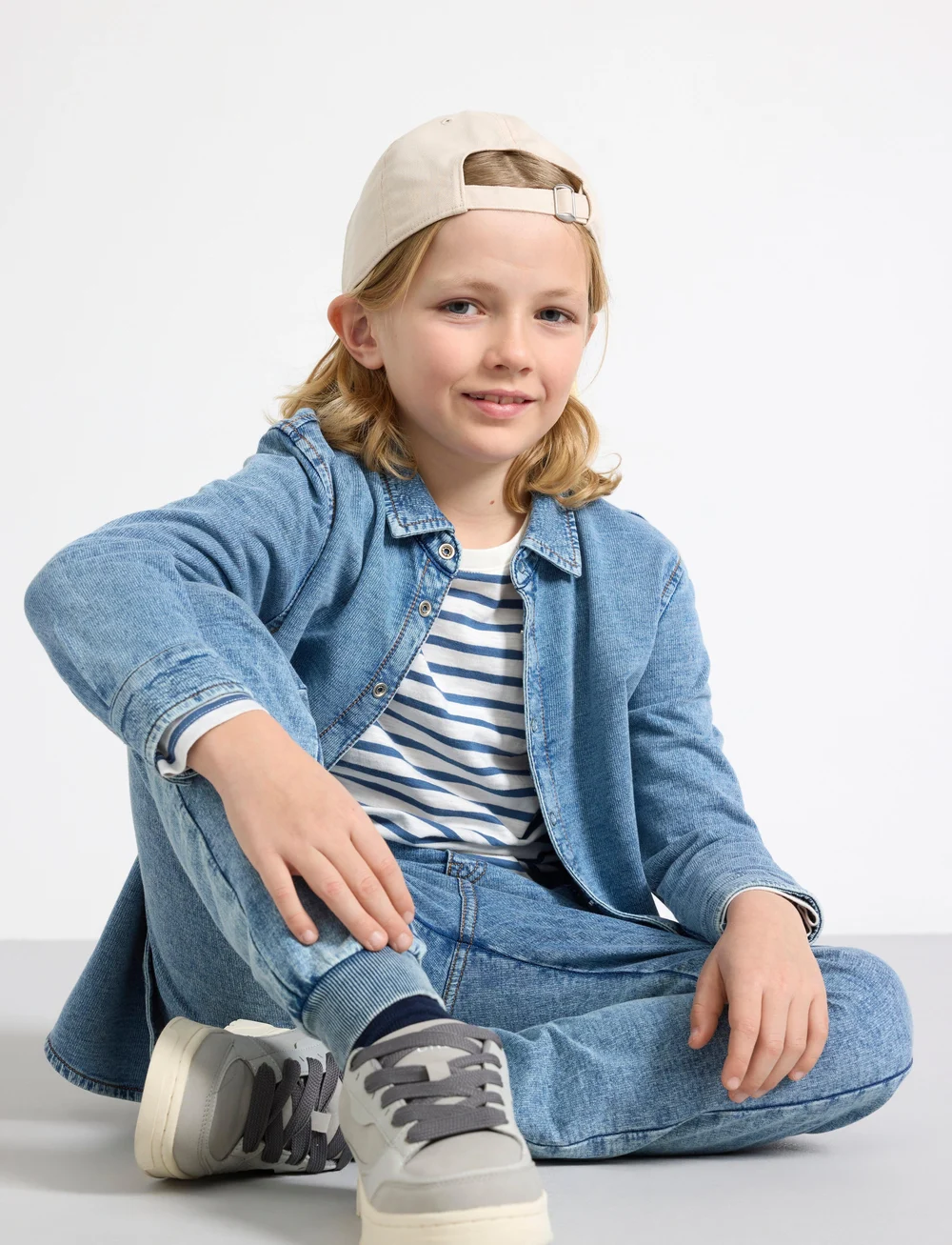 Lindex - Mjukisbyxor med denim-look - jogginghosen - dusty blue - 3