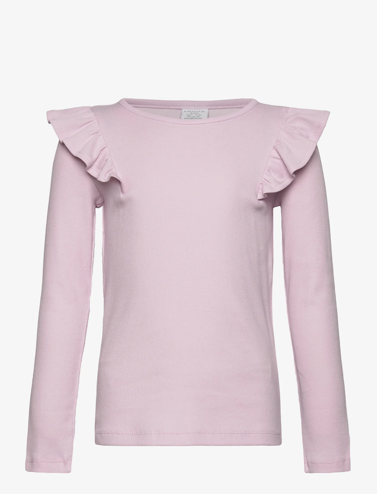 Lindex - Top frill detail solid - langärmelige - dusty pink - 0