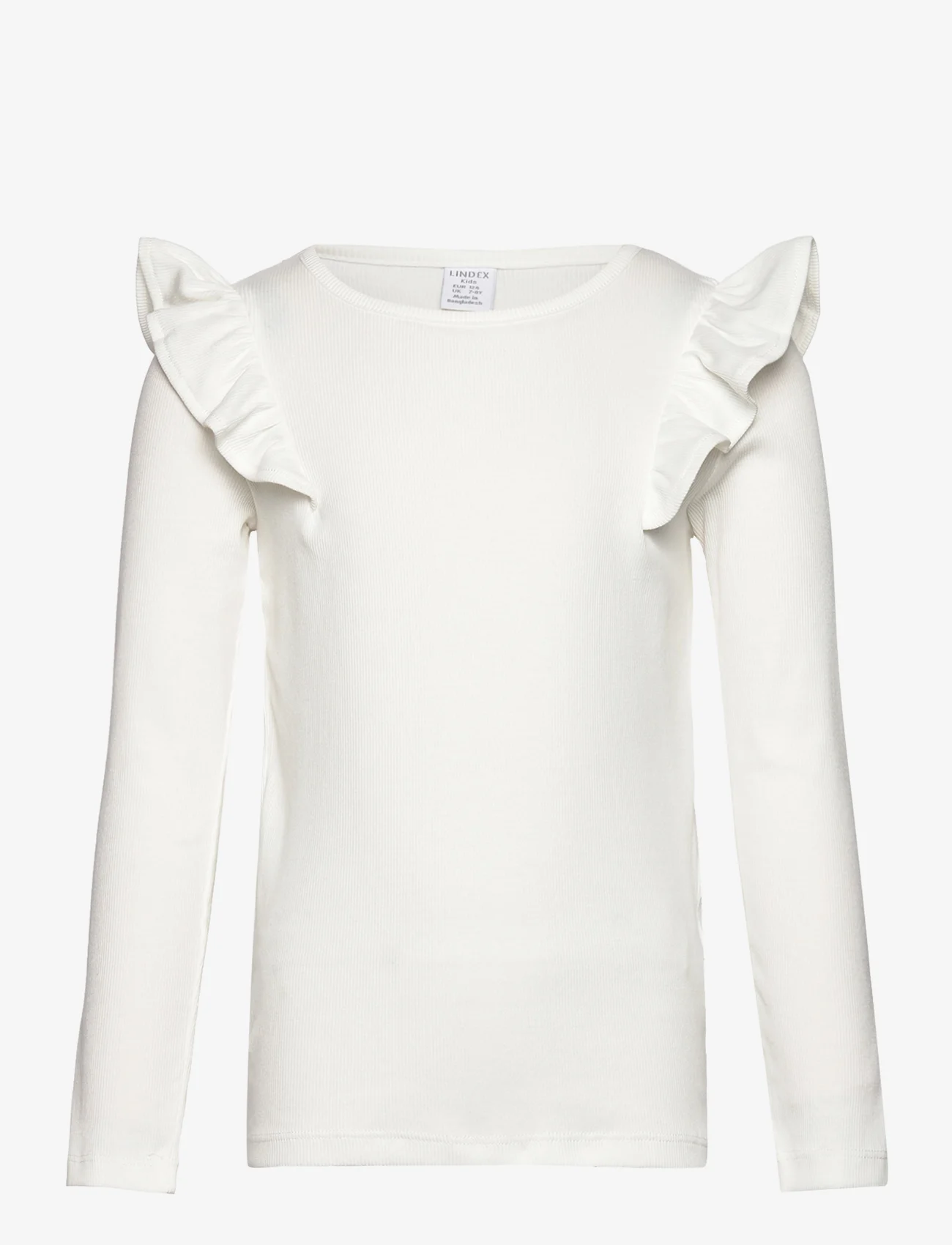 Lindex - Top frill detail solid - pitkähihaiset t-paidat - light dusty white - 0