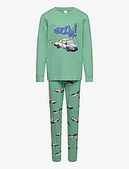 Lindex - Pajama Cars Dinos - pyjamassæt - light green - 0