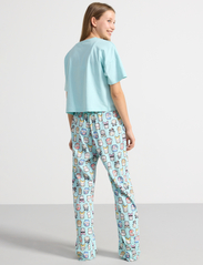 Lindex - Pajama boxy t shirt Cute swe - pyjamassæt - light aqua - 5