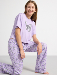 Lindex - Pajama boxy t shirt Cute swe - pyjamassæt - light lilac - 9