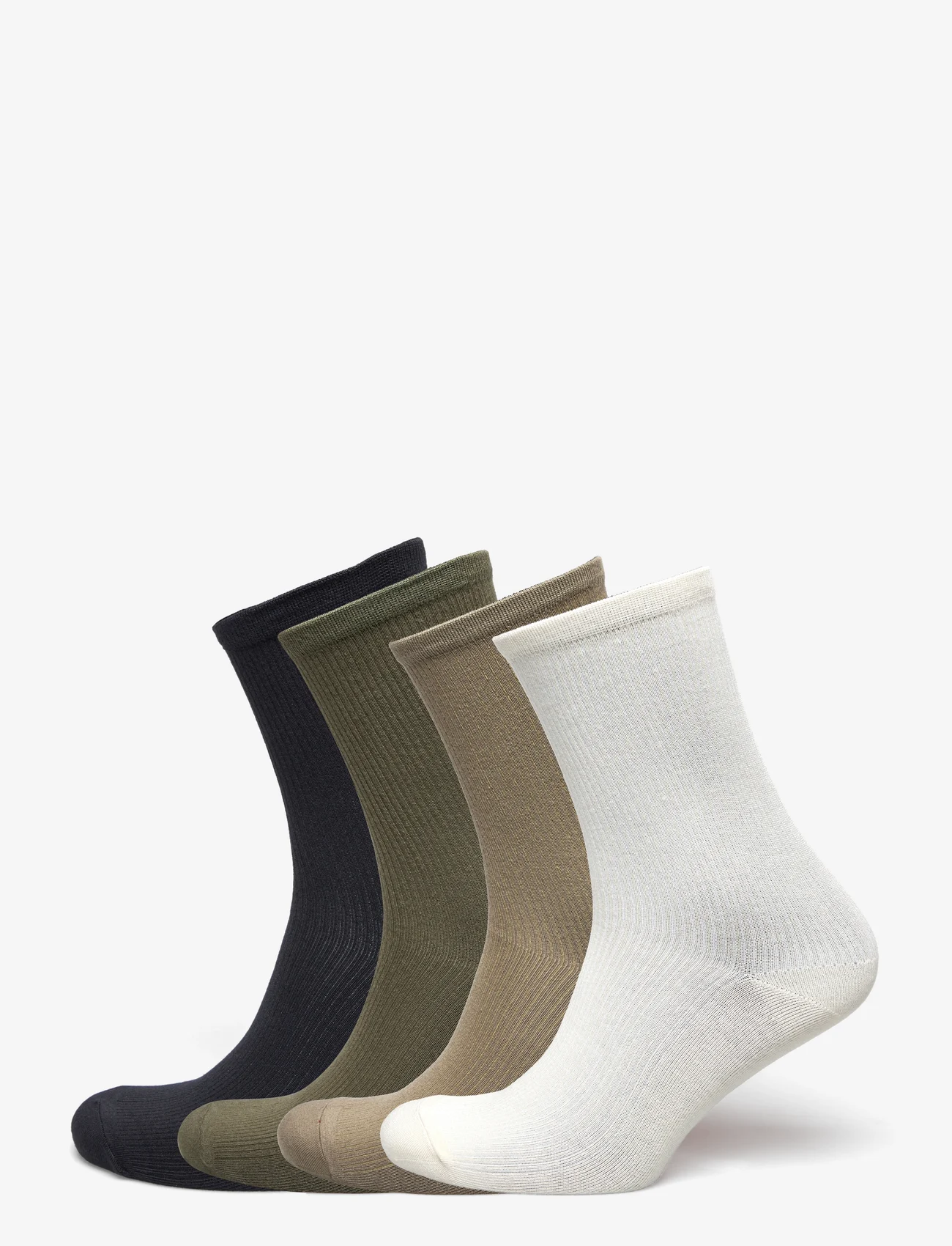 Lindex - Sock 4 p soft rib - lägsta priserna - khaki - 0