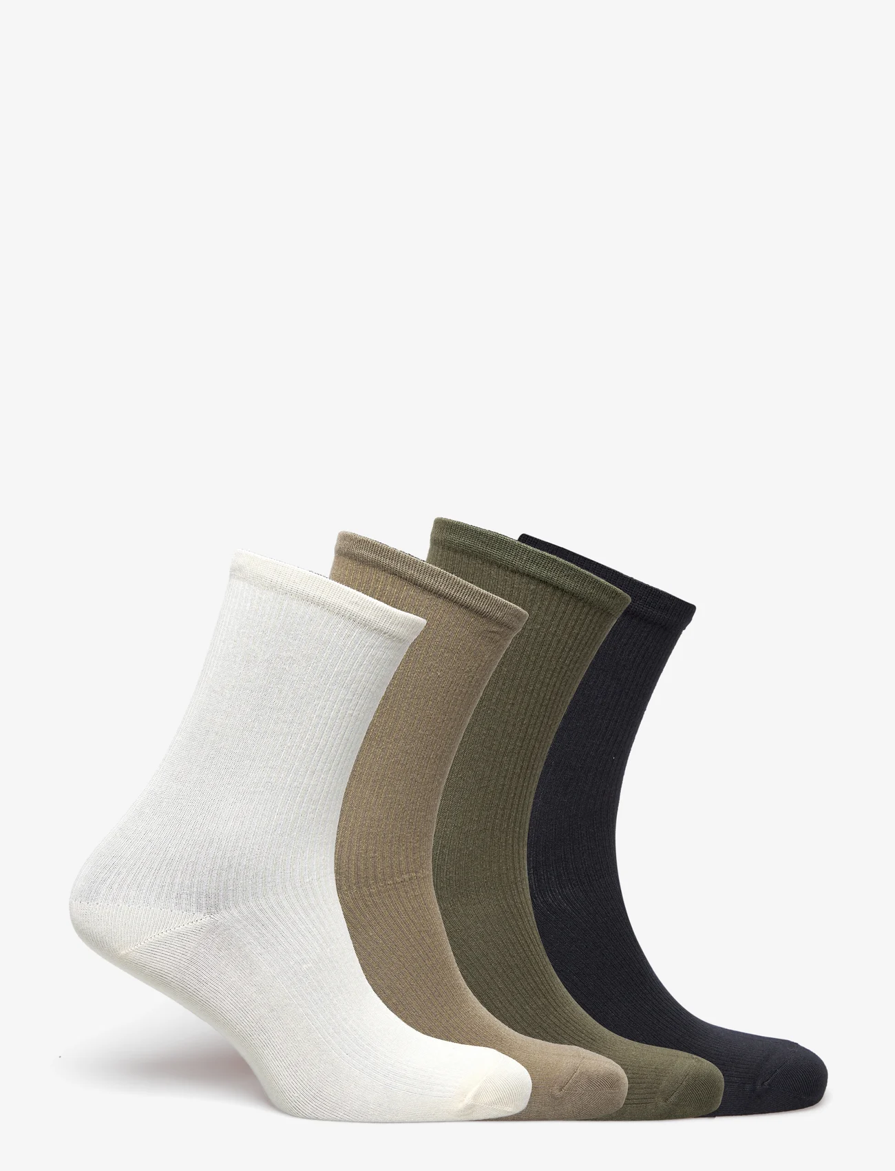 Lindex - Sock 4 p soft rib - alhaisimmat hinnat - khaki - 1