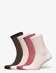 Lindex - Sock 4 p lurex mini stripe - alhaisimmat hinnat - light pink - 0
