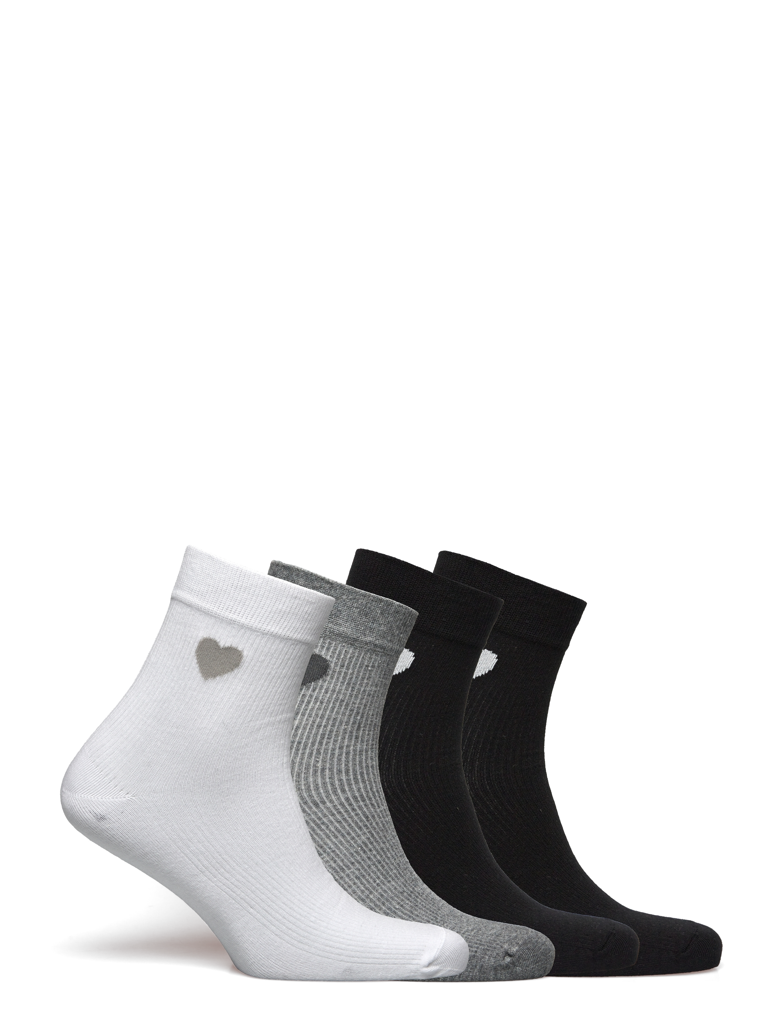 Lindex - Sock high ankle 4p placed hear - regular socks - black - 3