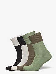 Lindex - Sock 4 p soft blocking - regular socks - light dusty green - 0