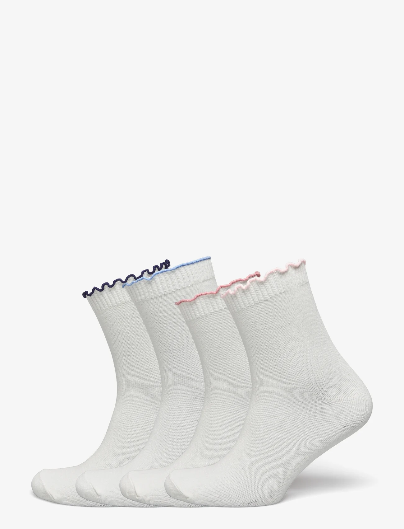 Lindex - sock 4 p ankel contrast lettuc - alhaisimmat hinnat - off white - 0