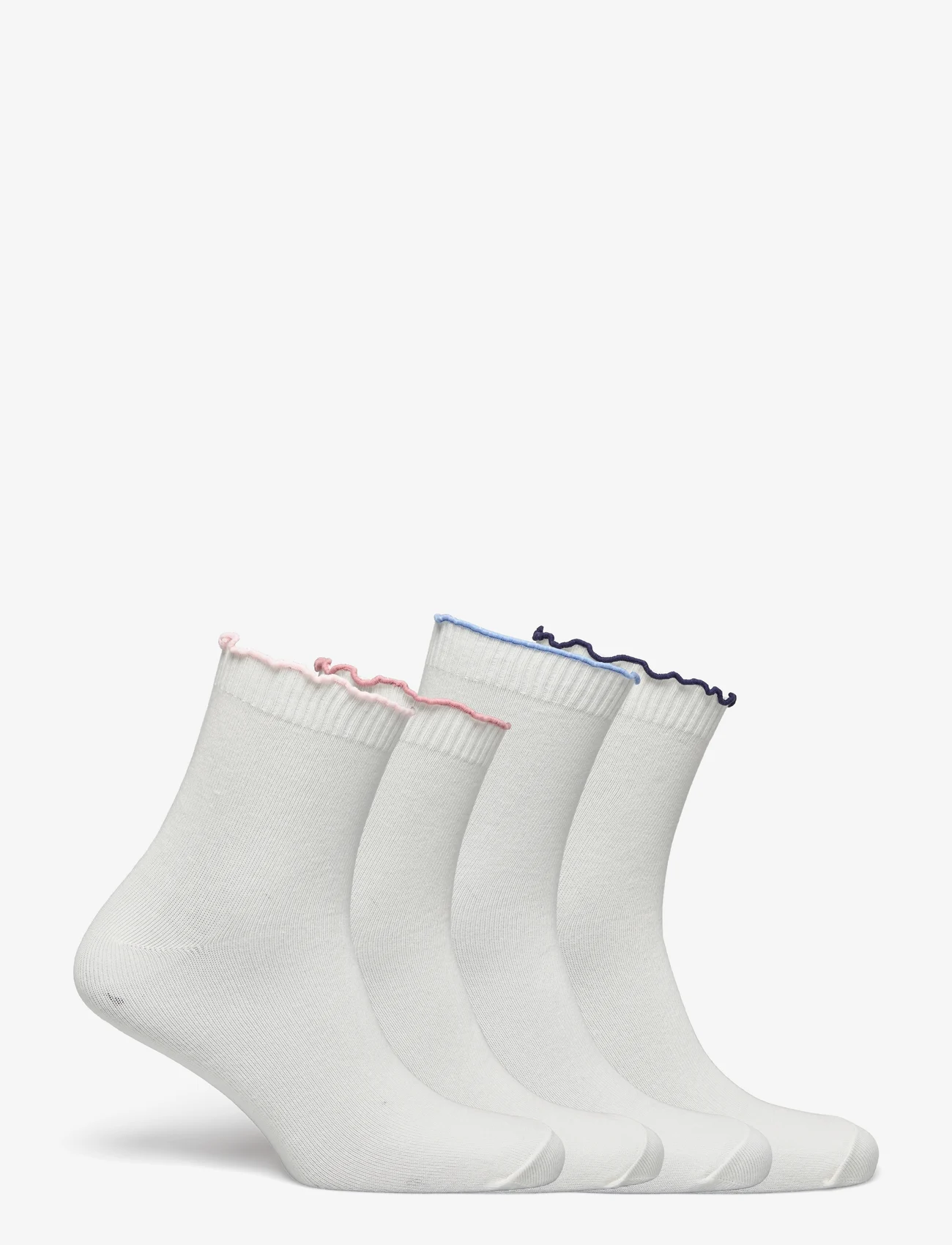 Lindex - sock 4 p ankel contrast lettuc - alhaisimmat hinnat - off white - 1