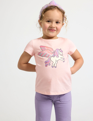 Lindex - Top s s unicorn print and sequ - short-sleeved t-shirts - light pink - 2