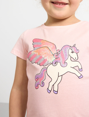 Lindex - Top s s unicorn print and sequ - short-sleeved t-shirts - light pink - 5
