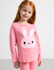 Lindex - Top l s rabbit pile applique - long-sleeved t-shirts - pink - 1