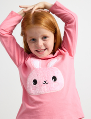 Lindex - Top l s rabbit pile applique - long-sleeved t-shirts - pink - 4