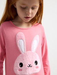 Lindex - Top l s rabbit pile applique - long-sleeved t-shirts - pink - 6