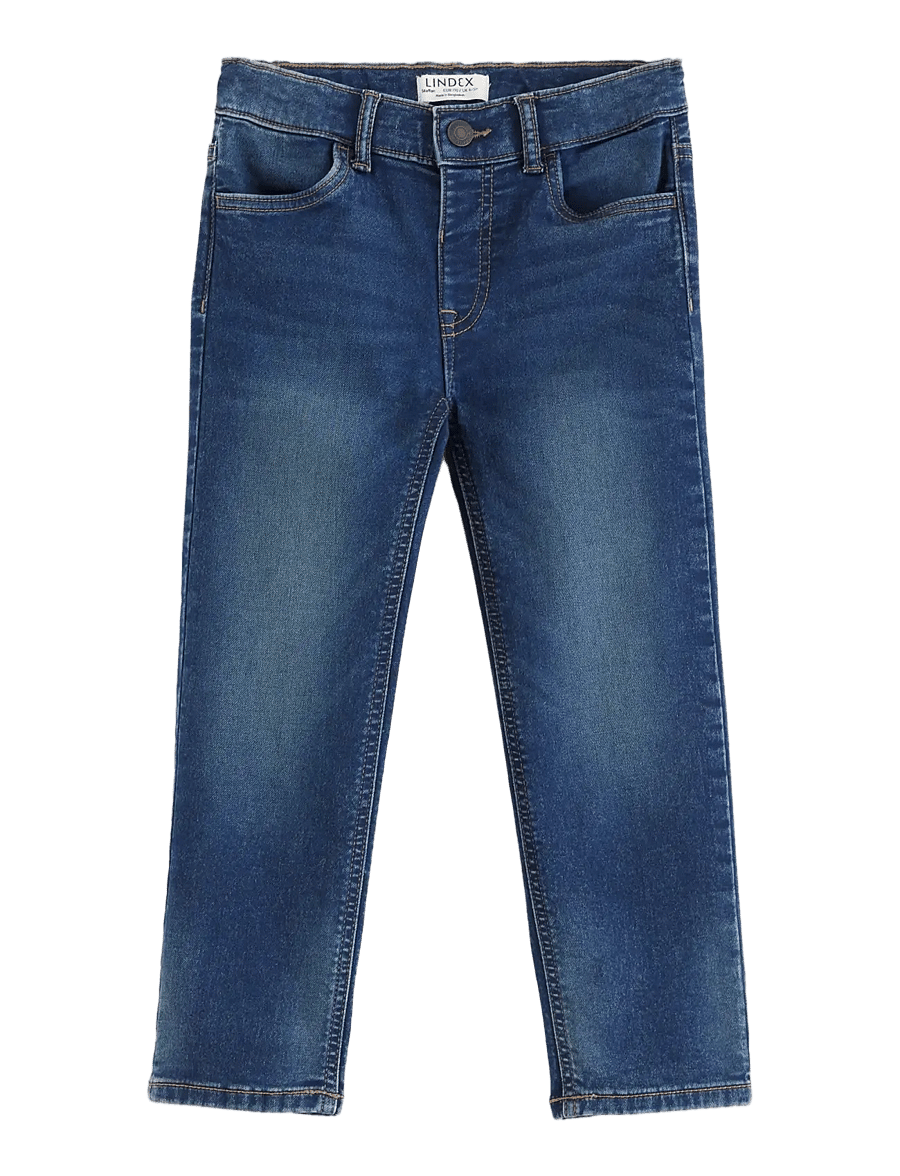 Lindex - STAFFAN Straight leg jeans in denim jersey - brīvi džinsi - dark denim - 1