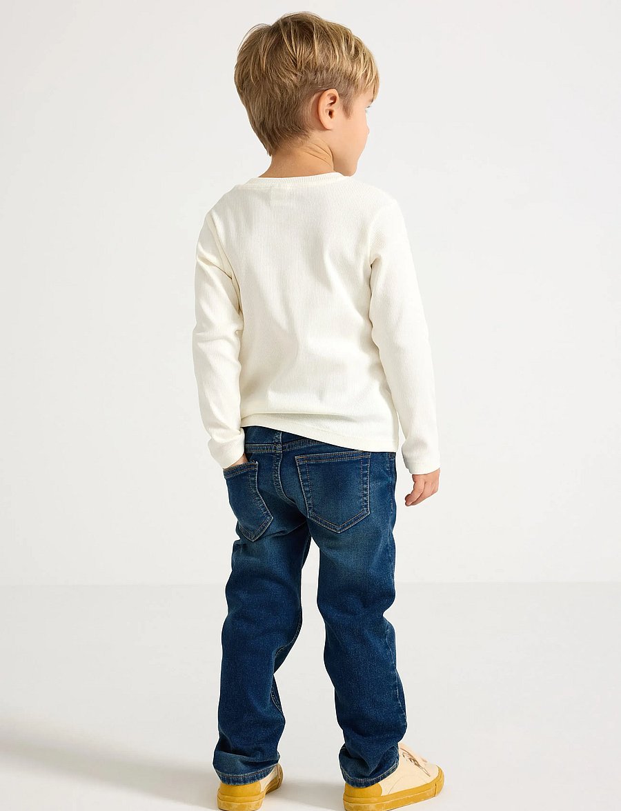 Lindex - STAFFAN Straight leg jeans in denim jersey - brīvi džinsi - dark denim - 3