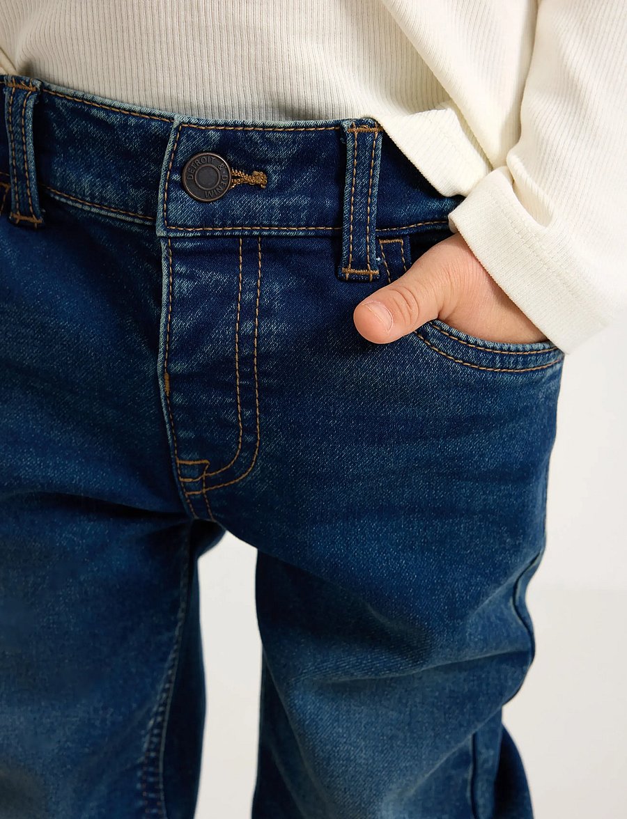 Lindex - STAFFAN Straight leg jeans in denim jersey - brīvi džinsi - dark denim - 4