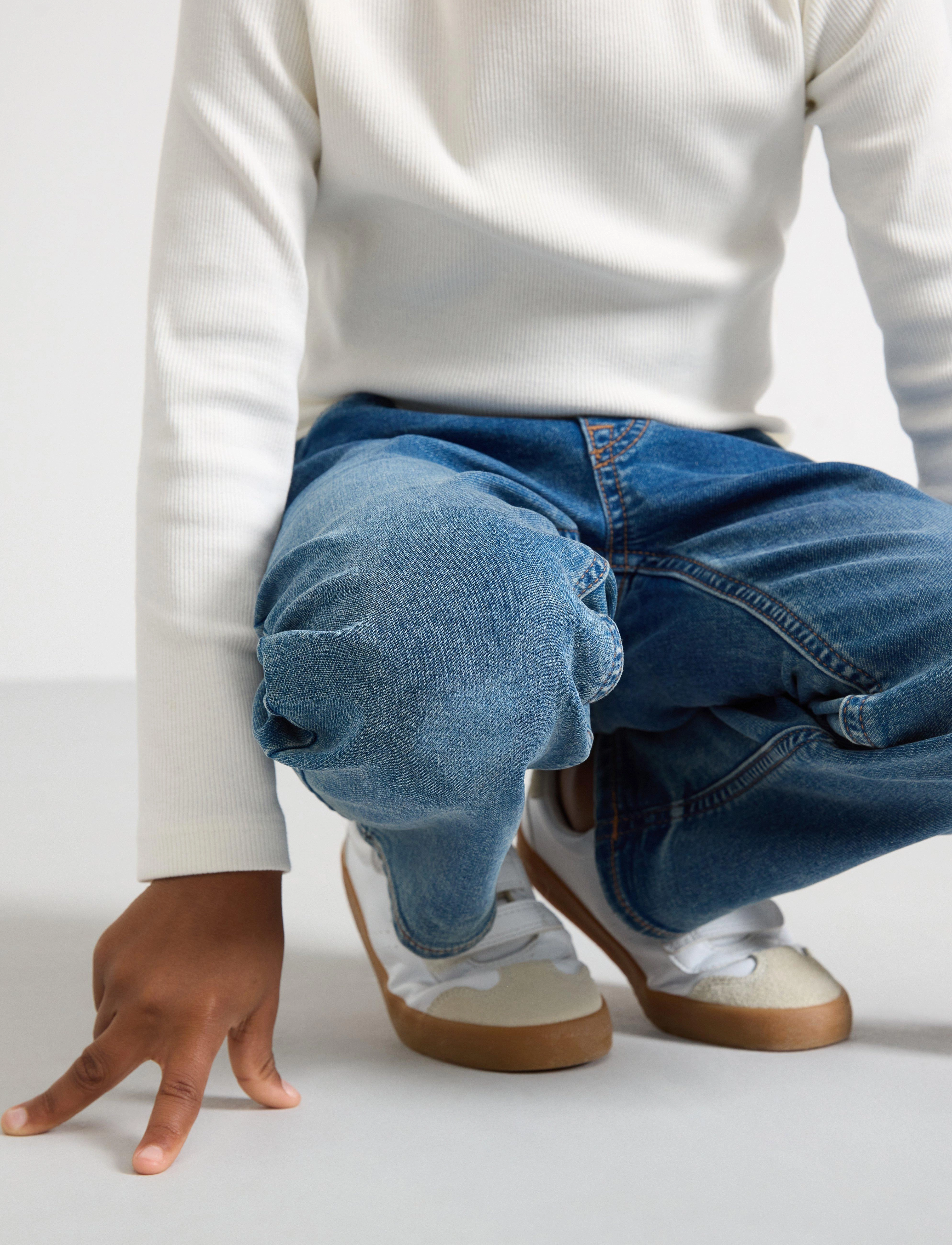 Lindex - STAFFAN Straight leg jeans in denim jersey - loose jeans - denim - 4